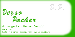 dezso pacher business card